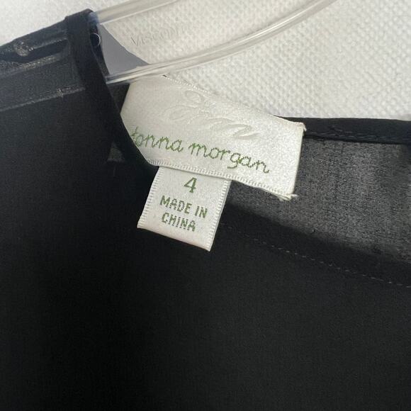 Donna Morgan Chevron Embroidered Mesh Dress Size 4 - Picture 2 of 8